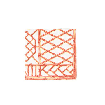 Bamboo Screen Coral Cocktail Napkins
