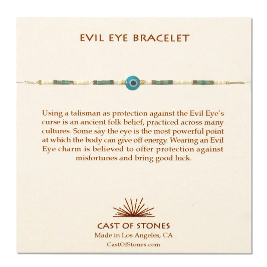 Evil Eye Bracelet | Blue Sea + White