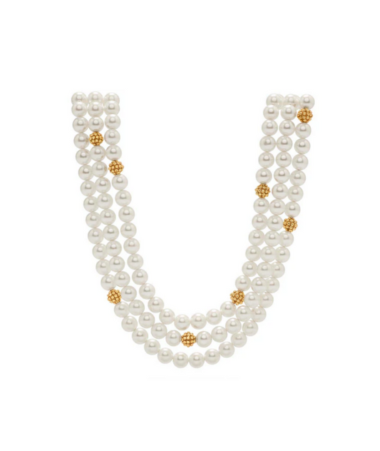 Berry & Bead Triple Strand Necklace