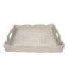 Rattan Scalloped Large Tray