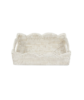 Rattan Scalloped Small Tray