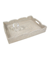 Rattan Scalloped Large Tray