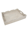 Rattan Scalloped Large Tray