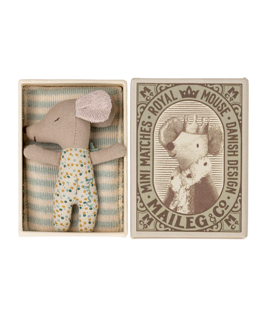 Sleepy/Wakey Baby Mouse in Matchbox | Blue