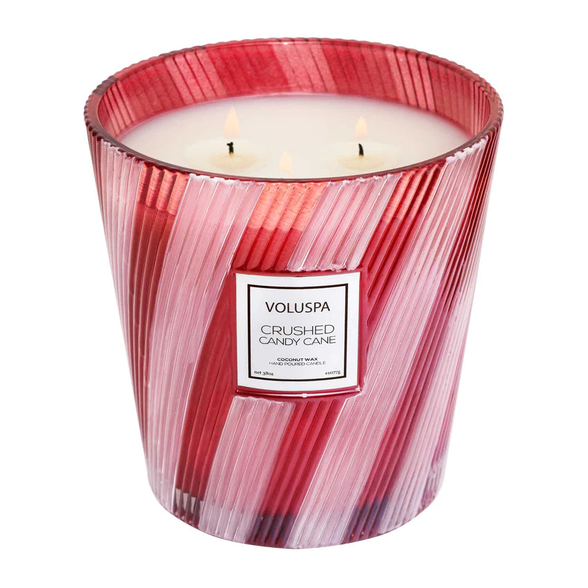 Voluspa | Three Wick Hearth | Crushed Candy Cane