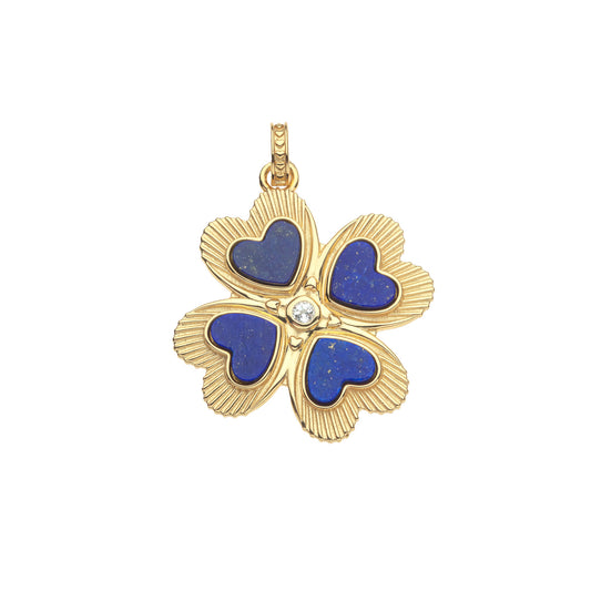 LUCKY in Love Clover Necklace with Lapis
