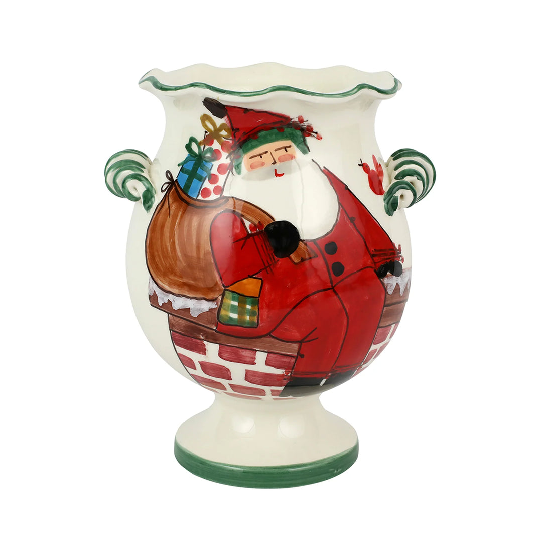 Vietri | Old St. Nick Handled Cachepot with Gifts