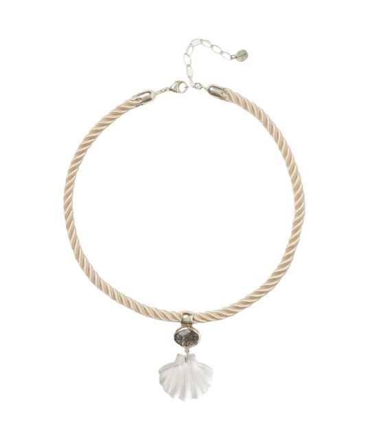 Clear Quartz Shell Necklace