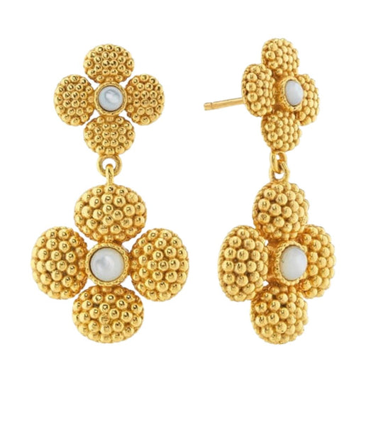 Berry Clover Convertible Duo Earrings - Mother of Pearl