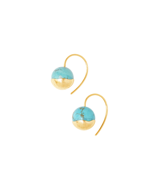 Gold Dipped Turquoise Earrings