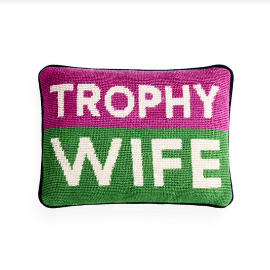 Trophy Wife Needlepoint Pillow