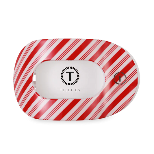 Flat Round Hair Clip | Candy Cane Crush
