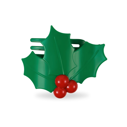 Holly Leaves Flat Hair Clip