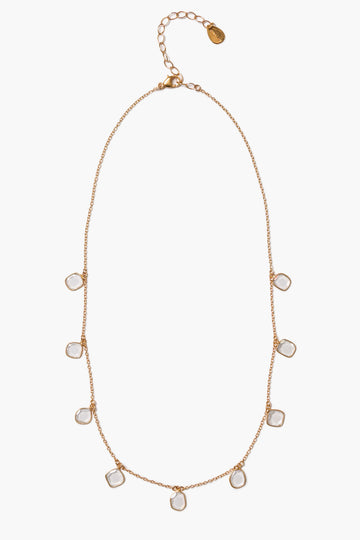 Bezel Wrapped Moissanite Slice Necklace