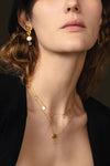 Bezel Wrapped Moissanite Slice Necklace