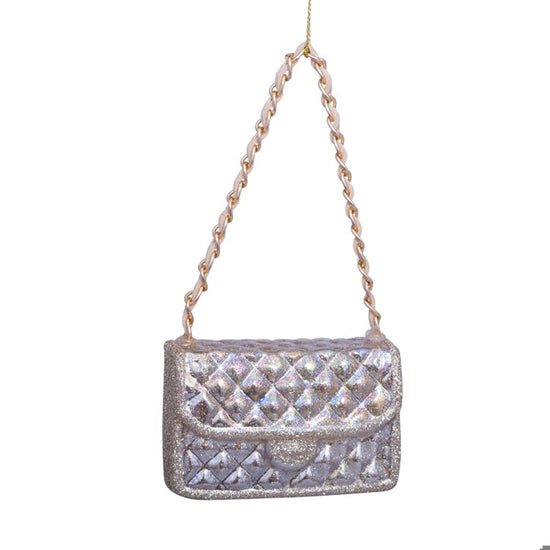 Ornament glass gold oil fashion bag H2.25"