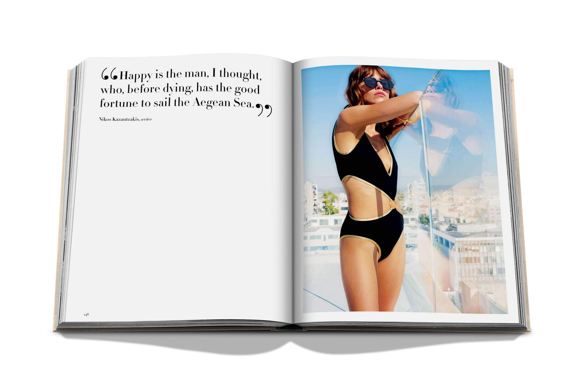 greece, athens, riviera, assouline, assouline books, publisher, coffee table book, gift shop, gift, orlando, winter park, florida, design books, travel book, swimwear, model, sunglasses, aegean sea
