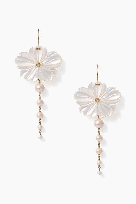 Chan Luu | Magnolia Drop Earrings | White