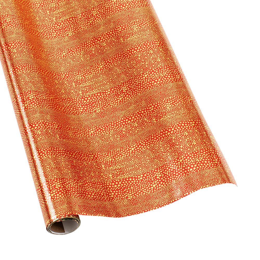 Wrapping Paper Roll | Pebble Red and Gold Foil