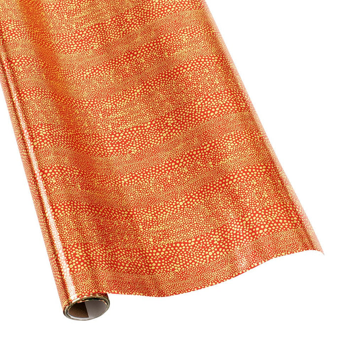 Wrapping Paper Roll | Pebble Red and Gold Foil
