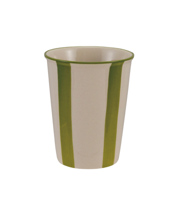Hand-Painted Stoneware Striped Cup