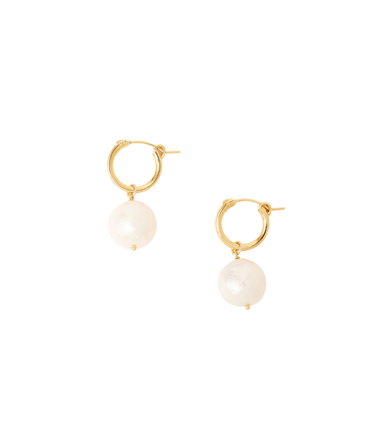 Baroque Pearl Hoop Earrings