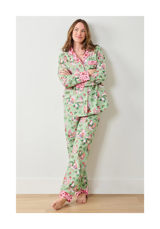 Holiday Hens Long Sleeve Pajama Set
