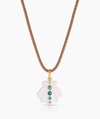 Maris White Enamel Shell Silk Cord Necklace
