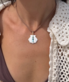 Maris White Enamel Shell Silk Cord Necklace