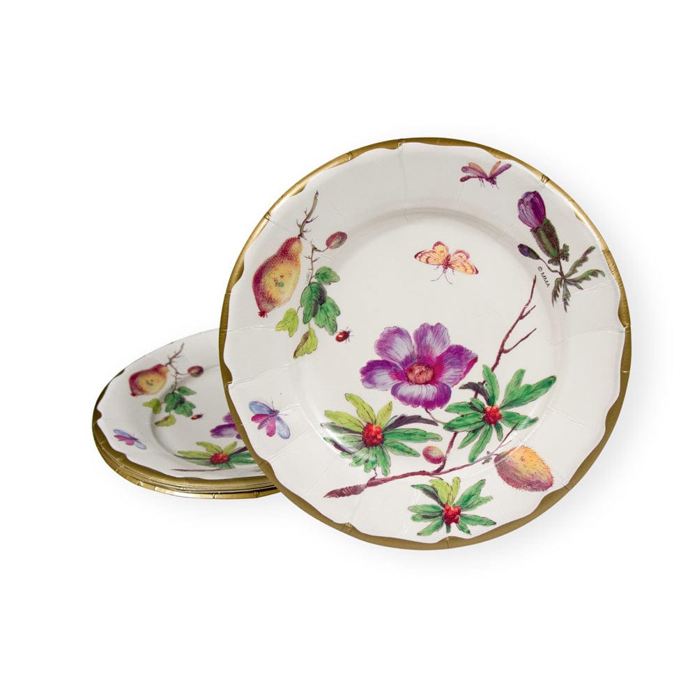 Paper Plates | Porcelain Blooms Ivory | Salad & Desert Plates