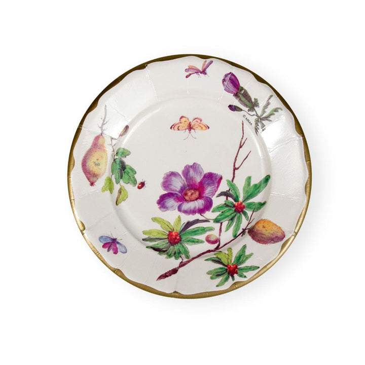 Paper Plates | Porcelain Blooms Ivory | Salad & Desert Plates