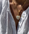 Malene Mother of Pearl Heart Clip Necklace
