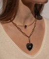 Malene Onyx Heart Clip Necklace