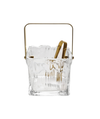 Textured Glass Ice Bucket with Tongs