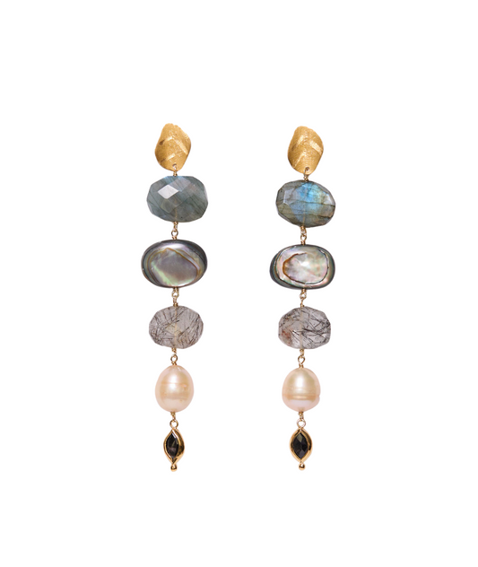 Gold Multi Mix Drop Earrings
