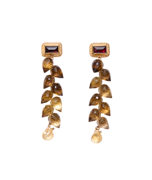 Whisky Quartz Drop Earrings