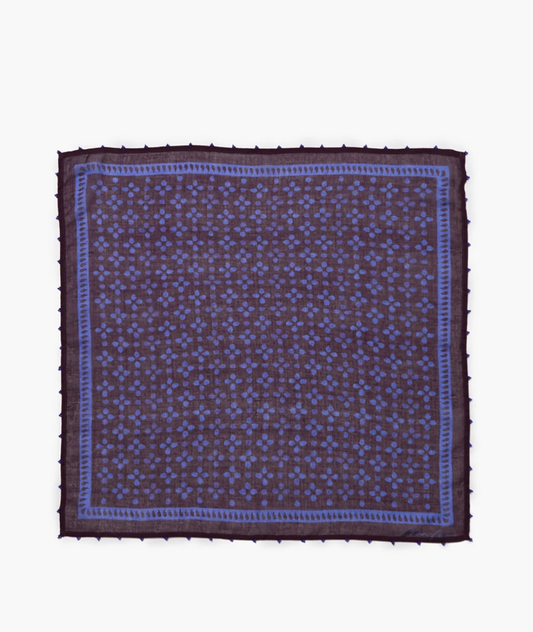 Beaded Floral Bandana | Lapis