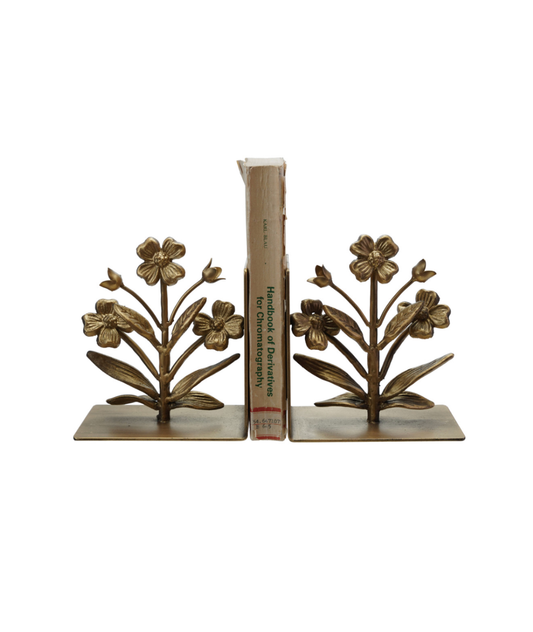 Cast Iron Flower Bookends