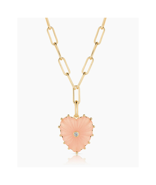 Malene Pink Jade Clip Necklace
