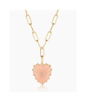 Malene Pink Jade Clip Necklace