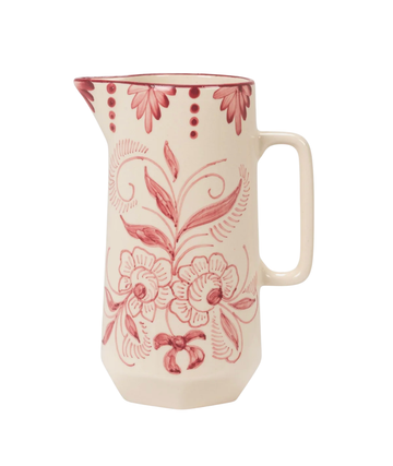 Hand-Painted Stoneware Pitcher