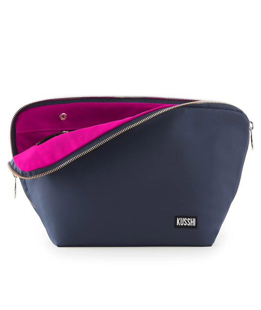 Vacationer Makeup Bag | Navy and Pink