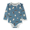 Penguin Luxe Stretch Ruffle Long Sleeve Onesie