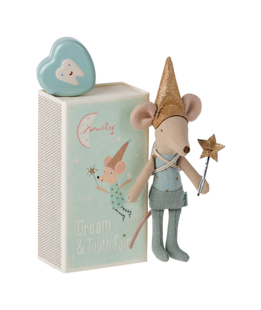 Tooth Fairy Mouse in Matchbox | Blue