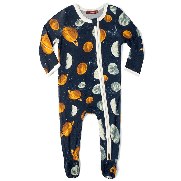 Zipper Footed Romper | Planets