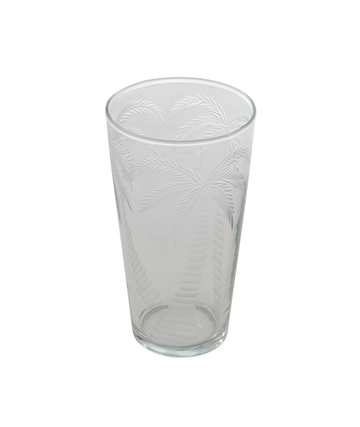 Etched Palm Tree Water Glass 12 oz.