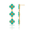 Berry Clover Linear Earrings  | Turquoise
