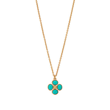Clover Double Sided Charm Necklace | Turquoise