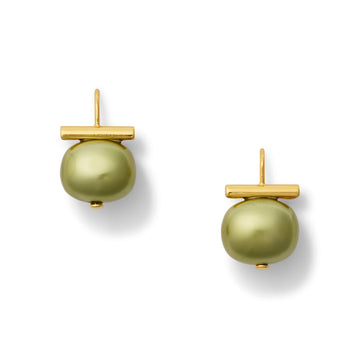 Medium Pebble Pearl Earring | Lily Pad