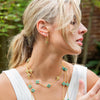 Berry Clover Hoop Earrings with Double Sided Charm  | Turquoise